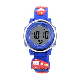 UTHAI Children Sports Electronic Digit Watch Cartoon Firefighter 3ATM Waterproof Alarm Clock Kids Boy Student LED Wristwatches