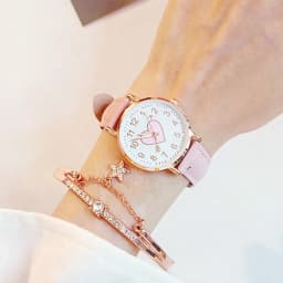 2024 New Cute Heart-shaped Dial Children's Female Watch Female Student Fashion Watch Simple Girl Girlfriend orologio donna