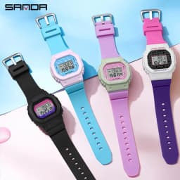 SANDA Boys Girls LED Digital Watch Children Sports Watch For Waterproof Electronic Watch Children Outdoors Casual Gift Watch