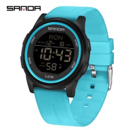 SANDA Children Fashion Digital Movement Teenager Students Hand Clock Trendy Water Resistant Outdoor Sports Mode Wrist Stop Watch