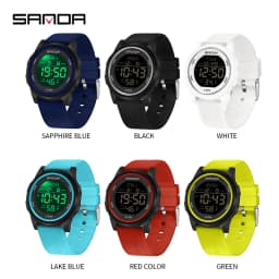 SANDA Children Fashion Digital Movement Teenager Students Hand Clock Trendy Water Resistant Outdoor Sports Mode Wrist Stop Watch