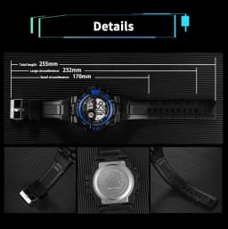 Waterproof Sports Watch Luxury Electronic Watch for Men LED Alarm Clock Military Digital Wristwatch for Man Boys Student Teen