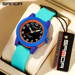 SANDA Women Watches Fashion Silicone Analog Quartz Wrist Watch Baseball Sports Waterproof Boy Girl Casual Clock Children Gifts