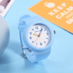 Pink Quartz Children Watches Silicone Strap Waterpoof Blue Analog Kids Wriwtches for Girls Boys