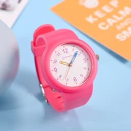 Pink Quartz Children Watches Silicone Strap Waterpoof Blue Analog Kids Wriwtches for Girls Boys