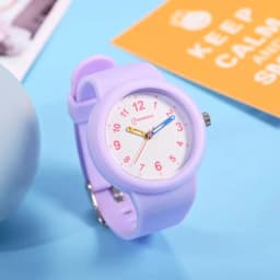 Pink Quartz Children Watches Silicone Strap Waterpoof Blue Analog Kids Wriwtches for Girls Boys