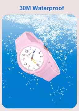 Pink Quartz Children Watches Silicone Strap Waterpoof Blue Analog Kids Wriwtches for Girls Boys