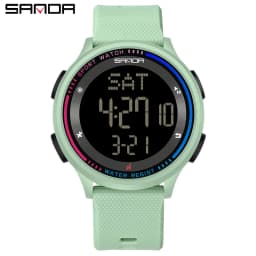 SANDA Fashion Digital Movement Teenager Students Hand Clock Trendy Outdoor Sports Water Resistant Mode Wrist Stop Children Watch