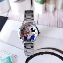 2024 Anime figure Steel Mickey Mouse Minnie Kids Student Cartoon Watch Aolly Steel Quartz Watches Clock for Boys Girls Gift
