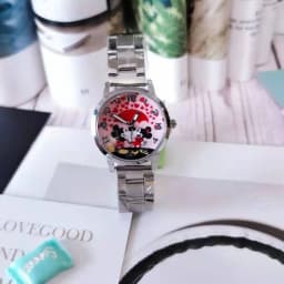 2024 Anime figure Steel Mickey Mouse Minnie Kids Student Cartoon Watch Aolly Steel Quartz Watches Clock for Boys Girls Gift