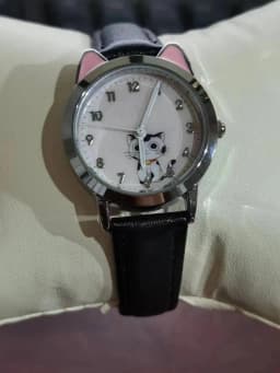 UTHAI Children Watch Girl Pink Cute Cartoon Cat Watch Waterproof 5-15 Year Old Primary School Student Women Fashion Quartz Clock