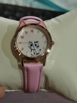 UTHAI Children Watch Girl Pink Cute Cartoon Cat Watch Waterproof 5-15 Year Old Primary School Student Women Fashion Quartz Clock