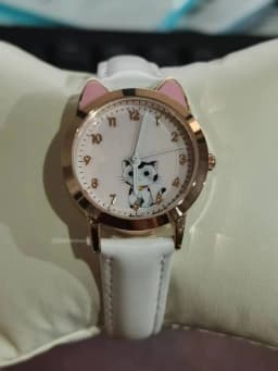 UTHAI Children Watch Girl Pink Cute Cartoon Cat Watch Waterproof 5-15 Year Old Primary School Student Women Fashion Quartz Clock