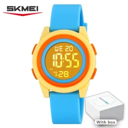 SKMEI Kids Digital LED Black Light Stopwatch Children Watch 50m Waterproof Wristwatches For Boys Girls Clock Alarm Clock 2429