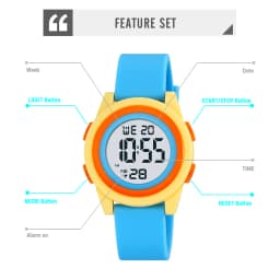 SKMEI Kids Digital LED Black Light Stopwatch Children Watch 50m Waterproof Wristwatches For Boys Girls Clock Alarm Clock 2429