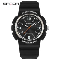 SANDA New 3284 Fashion Student Quartz Watch Simple Waterproof Silicone Strap Night Light Male and Female Student Quartz Watch 