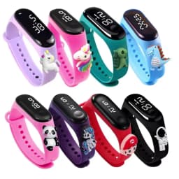 Waterproof Sports Watch for Kids Cartoon Dinosaur Unicorn Toys Children Led Digital Electronic Watch for Boys Girls Bracelet