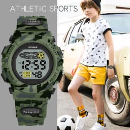 SYNOKE Student Sport Watch For Kids Colorful Electronic Watches Waterproof Clock Children Digital Watch For Boys Camouflage
