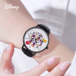 Disney Boys Fashion Cartoon Watch Cute Kids Mickey Mouse Watches Children Boys Girls Pu Leather Quartz WristWatch Clock Gift