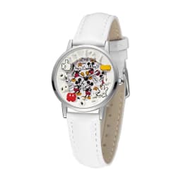 Disney Boys Fashion Cartoon Watch Cute Kids Mickey Mouse Watches Children Boys Girls Pu Leather Quartz WristWatch Clock Gift