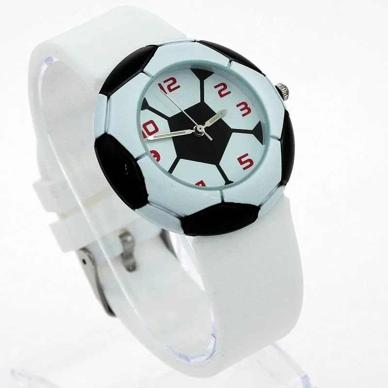 Children Football Cartoon Children Watch For Girls Rubber Kids Watches Boys Silicone Strap Analog WristWatch