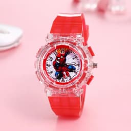 Disney Spider-Man Children Watches Boys Colorful Light Source Silicone Princess Elsa Kids Watch Student Gift Wrist Clock
