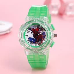 Disney Spider-Man Children Watches Boys Colorful Light Source Silicone Princess Elsa Kids Watch Student Gift Wrist Clock
