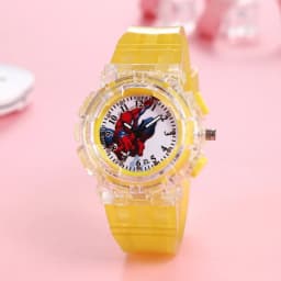 Disney Spider-Man Children Watches Boys Colorful Light Source Silicone Princess Elsa Kids Watch Student Gift Wrist Clock