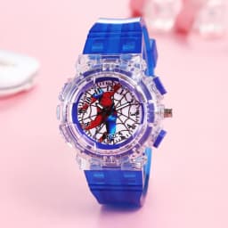 Disney Spider-Man Children Watches Boys Colorful Light Source Silicone Princess Elsa Kids Watch Student Gift Wrist Clock