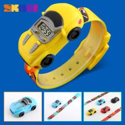 SKMEI Colorful Creative Cartoon Fun Car Mode Children Watches Date Time Clock Wristwatch For Boys Girls Birthday New Year Gift