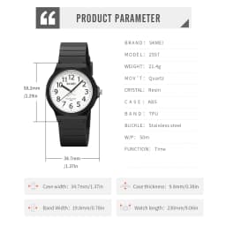SKMEI 2557 Fashion Quartz Wristwatch 5Bar Waterproof Student Wrist Watch Women Men Fashion Casual Outfit Clock For Raining Day