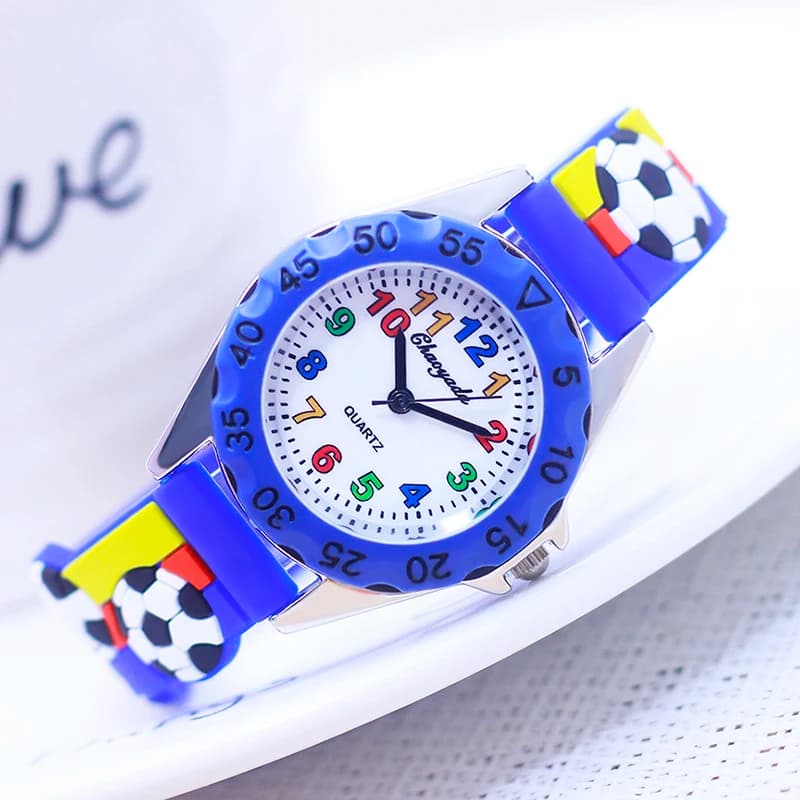 2026 Fashion Children Boys Girls 3D Football Quartz Watches Kids Primary School Student Learn Time Study Sports Watches Gifts