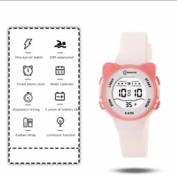 Children Watch Waterproof Cartoon Digital Watch for Girls Boys Pink LCD Electronic Sport Kid Watches Alarm Clocks Gifts