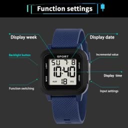 Kids Digital Watch Waterproof Military Electronic Wristwatch for Boys Teen Outdoor Sports Alarm Clock Multifunctional LED Watch