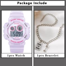 1/2pcs Waterproof Sports Kids Watches Electronic Watches for Girls and Boys Student Luminous Alarm-clock LED Digital Wristwatch