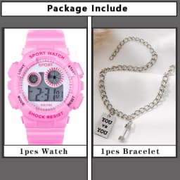 1/2pcs Waterproof Sports Kids Watches Electronic Watches for Girls and Boys Student Luminous Alarm-clock LED Digital Wristwatch