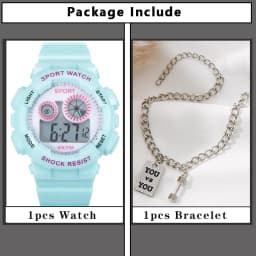 1/2pcs Waterproof Sports Kids Watches Electronic Watches for Girls and Boys Student Luminous Alarm-clock LED Digital Wristwatch