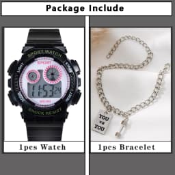 1/2pcs Waterproof Sports Kids Watches Electronic Watches for Girls and Boys Student Luminous Alarm-clock LED Digital Wristwatch