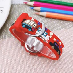 Chaoyada Fashion Boys Girls Little Cars Cartoon Strap Car Hands Personality Quartz Watches Students Kids Cool Gifts Watches