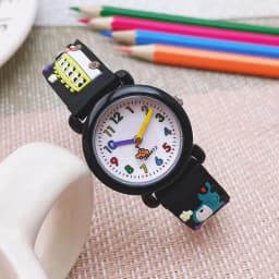 Chaoyada Fashion Boys Girls Little Cars Cartoon Strap Car Hands Personality Quartz Watches Students Kids Cool Gifts Watches