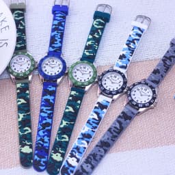 Chaoyada Children Boys Girls Students Cool Silicone Military Camouflage Strap Quartz Watches Kids Birthday Holiday Gifts Watches