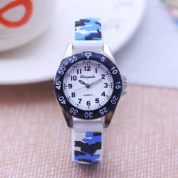 Chaoyada Children Boys Girls Students Cool Silicone Military Camouflage Strap Quartz Watches Kids Birthday Holiday Gifts Watches