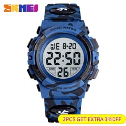 SKMEI 1548 Sport Children's Watch 5bar Waterproof Colorful Lights 12/24Hour Camouflage relogio infantil Boy Kids Watches