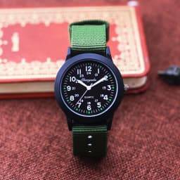 24Hours Children Boys Girls Fashion Washable Canvas Strap Quartz Wristwatches Students Learn Time Study Clock Birthday Gift