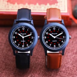 2026 Fashion 24Hours Quartz Watches for Children Boys Girls Soft Leather High Quality Students Exam Clock Luminous Hands Watches