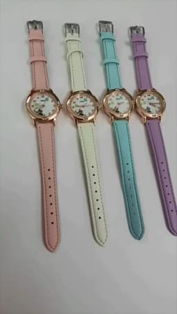 Disney Children's Watches Kids Boys Girls Cute Cartoon Minnie Imitation Diamond Wristwatch Belt Student Quartz Watch Gift