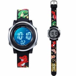 UTHAI C09 Kids Children Electronic Watches LED Cute Cartoon Dinosaur Alarm 30M Waterproof Luminous Boy Student Smart Watch Gift