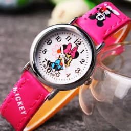 Disney Minnie student Cute Cartoon Girls Kids Quartz Watches 4-14 years old Children's Watch Lovely Fashion Girl Wristwatches