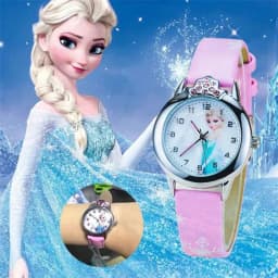 New Princess Elsa Child Watches Figure Toys Cartoon Anna Princess Kids Watch Girls Student Children Clock Children's Day Gift