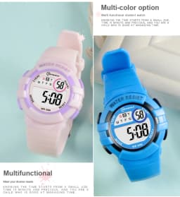 Pink Children Watches Digital Waterproof Sport Kids Wristwatch Alarm Stopwatch Electronic White Blue Girls Boys Watch Gifts
